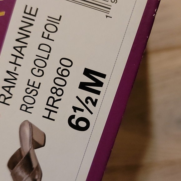 ✨️Rose Gold Foil block heel slides 6.5 RAMPAGE Hannie - Picture 7 of 11